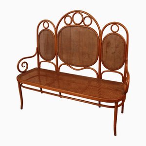 Curved Wooden Bench from Fischel, 1900s