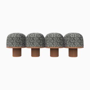 Banco Hygge de tela Scribble Noir de Kirkby Design y roble ahumado de Saccal Design House para Collector