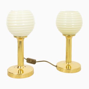 Art Deco Copper Table Lamps, 1920s, Set of 2