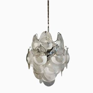Lámpara de techo italiana de cristal de Murano, años 90