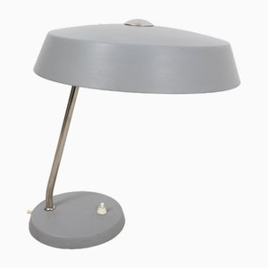 Lámpara de mesa gris con partes de cromo, años 60