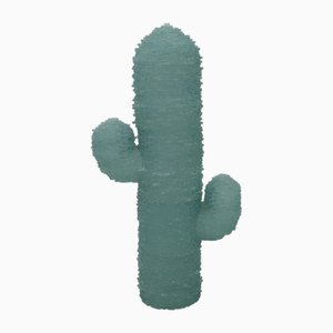 Lámpara de pie Cactus Mid-Century moderna de cristal de Murano verde agua de Poliarte, años 70