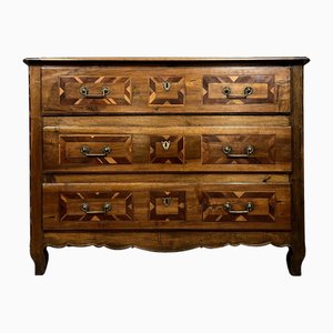 Louis XV / Louis XVI Transition Chest of Drawers in Marquetry