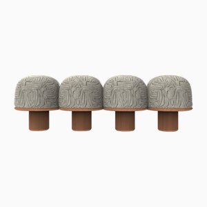 Banco Hygge de tela Graffito Graphite y roble ahumado de Saccal Design House para Collector