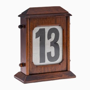 20th Century British Large Mahogany Bank Perpetual Calendar, 1910s