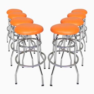 Chrome Bar Stools from Hilma, 1970s, Set of 8