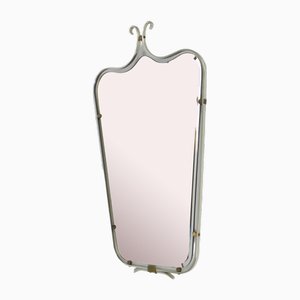 Miroir Vintage à Facettes avec Cadre en Aluminium, 1950s