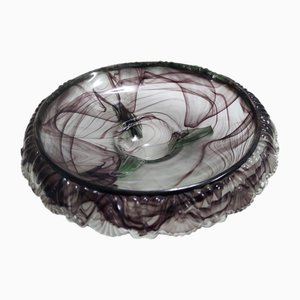 Topaz-Violet Cloud Glass Bowl or Centerpiece from Walther, Germany, 1930s
