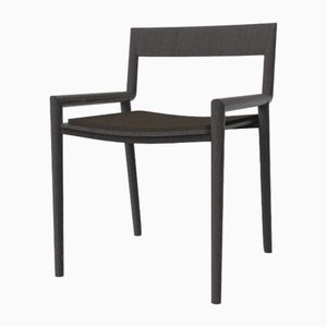Collector Nihon Dining Chair in Black Fabric and Black Oak by Francesco Zonca Studio