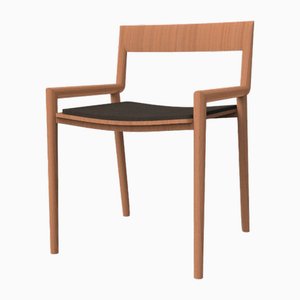 Collector Nihon Dining Chair in Black Fabric and Smoked Oak by Francesco Zonca Studio