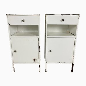 Vintage Metal Nightstands, Set of 2