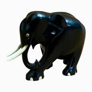 Ebony Elephant Sculpture, 1950s
