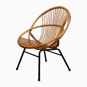 Dutch Rattan and Metal Chair from Rohé Noordwolde, 1950s