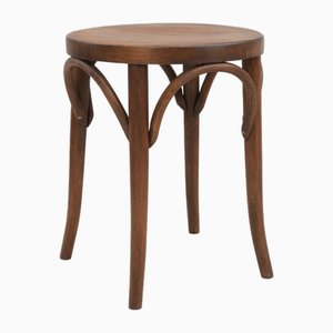 Mid-Century Bentwood Stool with Wooden Seat, 1950s