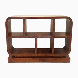 Art Deco Burl Walnut Shelf, 1980s