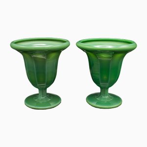 Englische Dekorative Vintage Art Deco Vasen aus Glas, 1930er, 2er Set