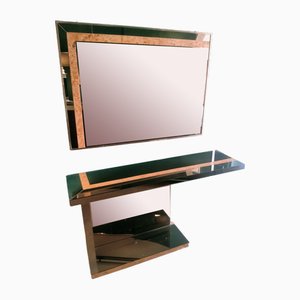 Table Console avec Miroir, 1970s, Set de 2