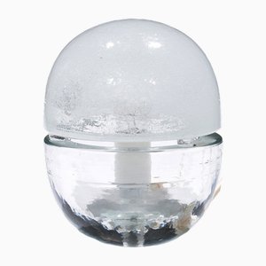 Lámpara de mesa italiana de vidrio grueso, años 60