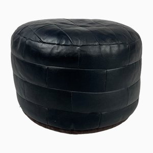 Pouf Patchwork Vintage en Cuir, 1970s