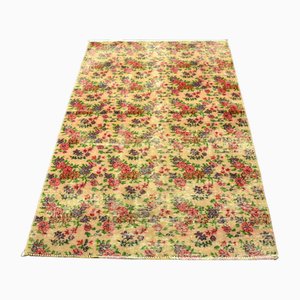 Tapis Floral Fait Main Vintage, 1960s