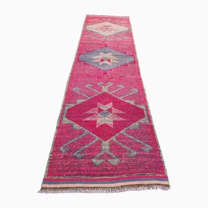 Middle Eastern Pink Purple Blue Rug, 1960s