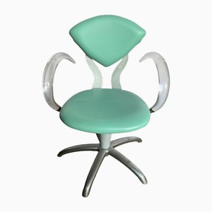 Fauteuil Pivotant en Skaï avec Verre Acrylique, 1970s