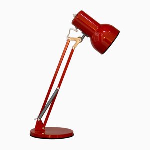 Lámpara de mesa Mid-Century roja de Lyskær Belysning, años 70