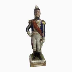 Marshall of the Empire Mortier Figure in Porcelain from Scheibe Alsbach, Saxony