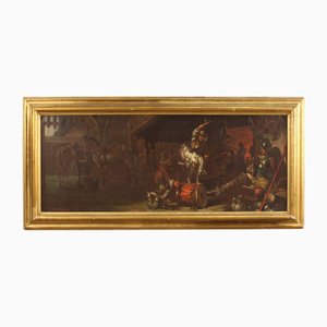 Mattia Traverso, Escena popular, siglo XX, óleo sobre lienzo