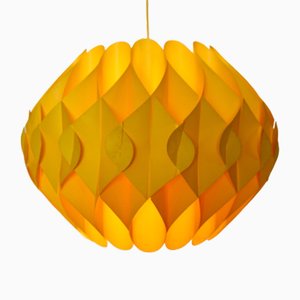 Vintage Plastic Yellow Chandelier Butterfly attributed to Lars Schiöler, 1970s