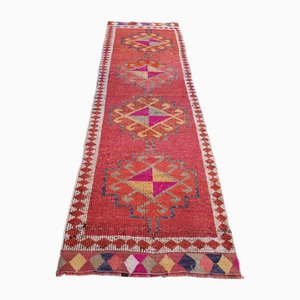 Tapis Coridor Vintage Rouge Bleu, 1960s