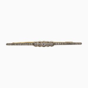 Art Deco Gold Brooch with Diamonds, Spain, 1930s