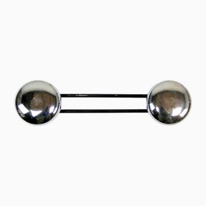 Coat Rack in Chrome-Plated Metal and Black