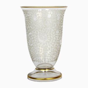 Gravierte Art Deco Glasvase