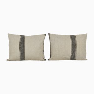 Turkish Striped Grainsack Cushio Covers, Set of 2