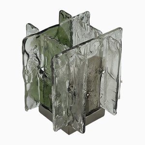 Lámpara de mesa vintage de cristal de Murano Ice Frost de Vetrerie Mazzega, años 70