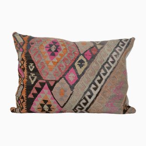 Vintage Turkish Pink Pastel Kilim Handmade Cushion Cover