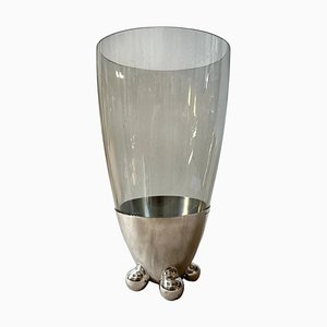 Space Age Silver Plated Atomes Vase by Richard Hutten for Christofle, 1990s