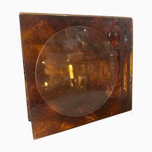 Mid-Century Modern Fake Tortoise Shell Acrylic and Brass Picture Frame, 1970s