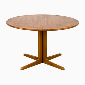 Danish Round Teak Dining Table with Extensions from CFC Silkeborg, 1970s