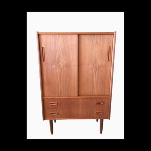 Danish Cabinet in Teak with Sliding Doors and Drawers, 1960s