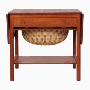 Tavolo da cucito PP33 in teak di Hans J. Wegner per PP Møbler, Danimarca, anni '50