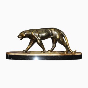 Art Deco Panther, 20. Jh., Vergoldeter Regula