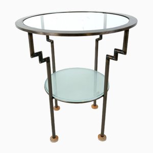 Glass and Metal Side Table, 1980s