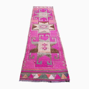 Pink & Purple Runner Rug, 1960s