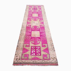 Vintage Pink Runner Rug, 1960