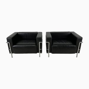 Fauteuils LC3 par Le Corbusier pour Cassina, 1960s, Set de 2