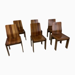 Maxello Esszimmerstühle aus Holz von Enzo Berti für Platto, 1980er, 6 . Set