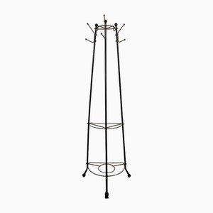 Late Bauhaus Industrial Brass and Cast Iron Coat Rack, 1930s