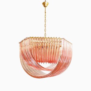 Exagonal Bundled Triedro Murano Glass Chandelier by Simoeng